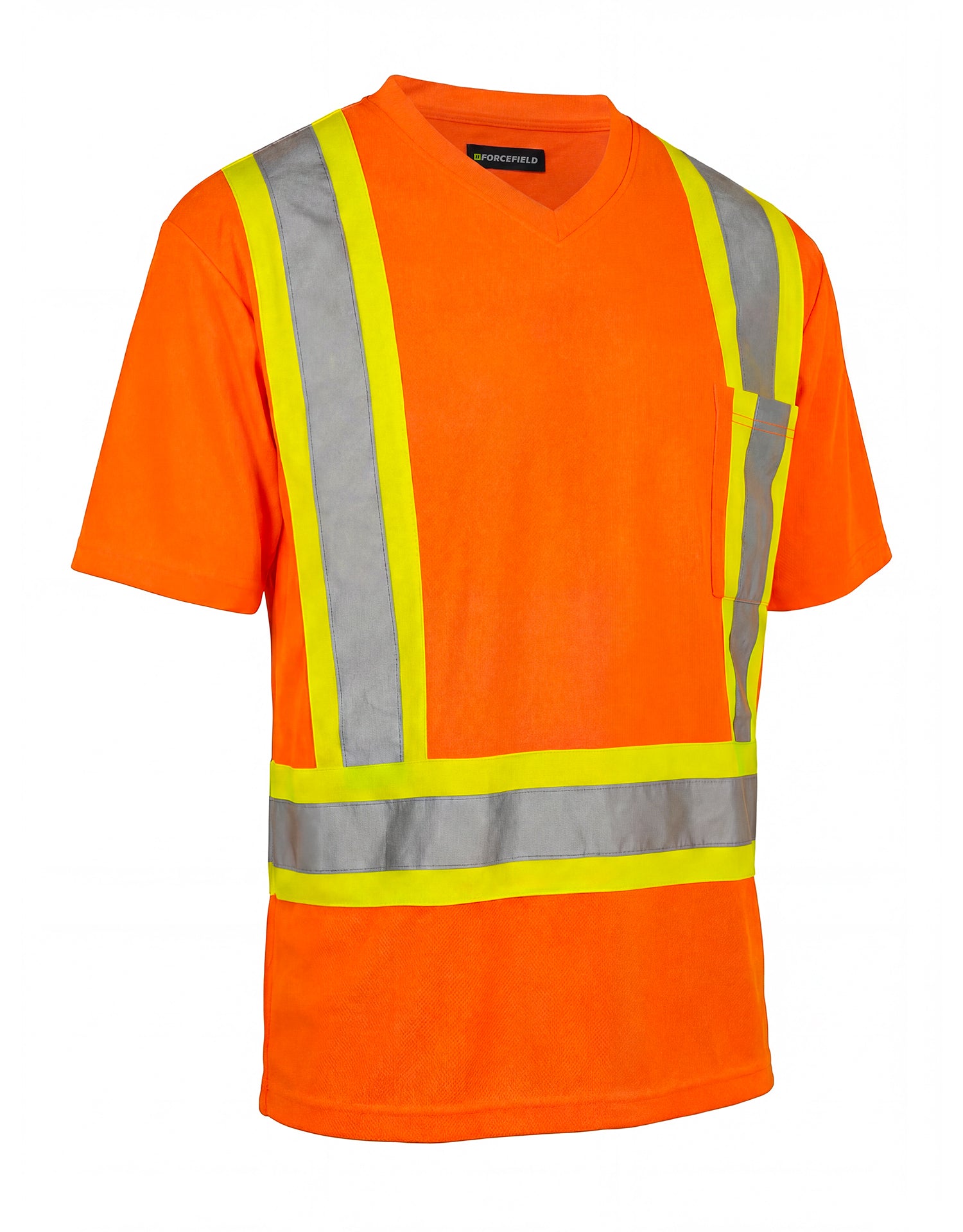 Forcefield Hi Vis V-Neck Short Sleeve Safety Tee Shirt – Hi Vis