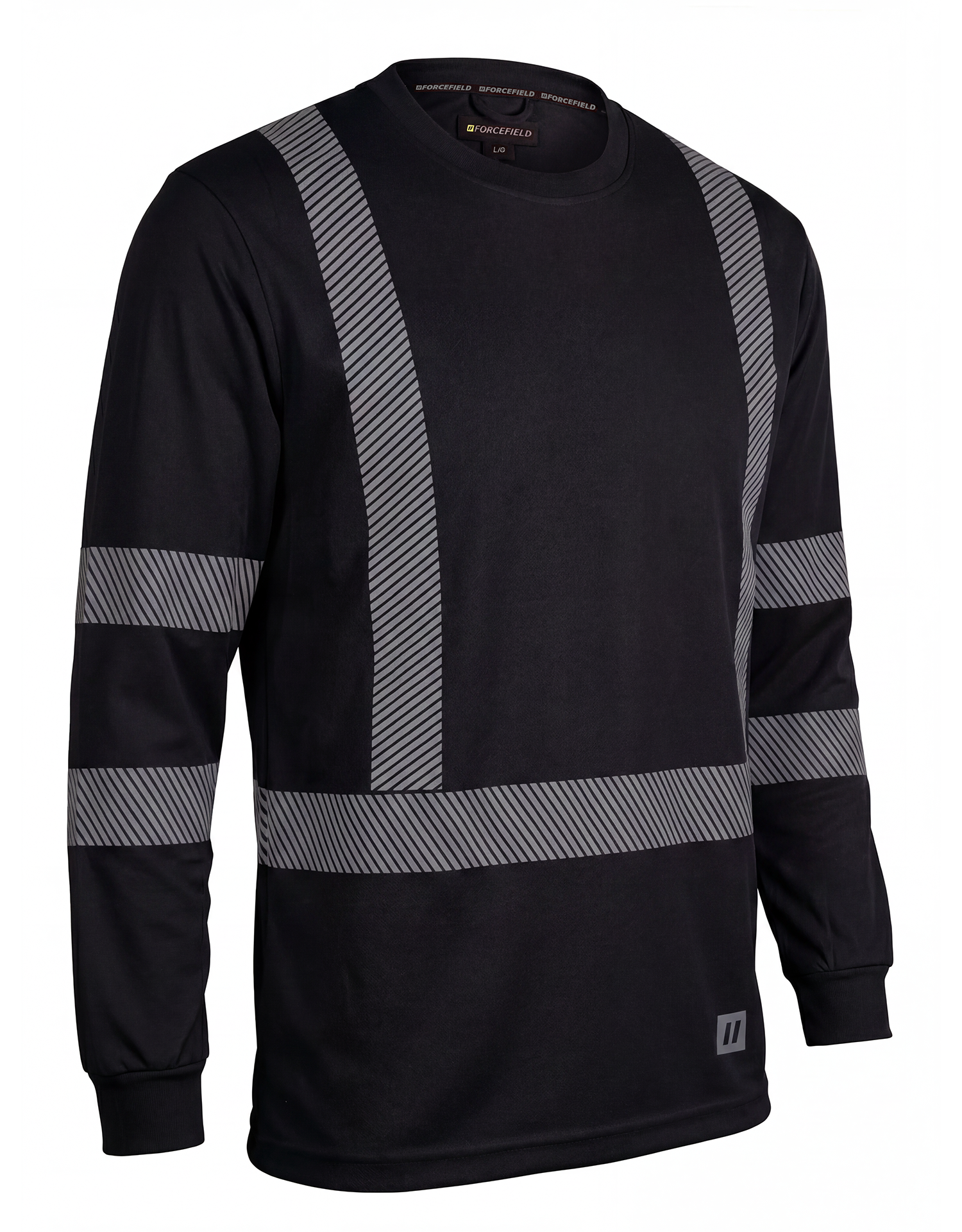 Hi Vis Black Crewneck Long Sleeve Ultrasoft Technical Tee – Hi Vis