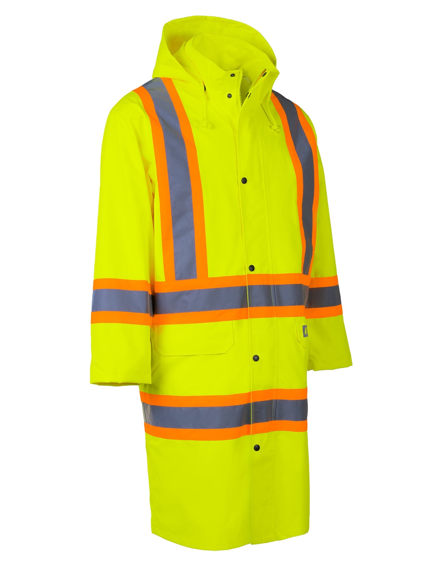 Forcefield Hi Vis Waterproof Long Rain Coat – Hi Vis Safety US