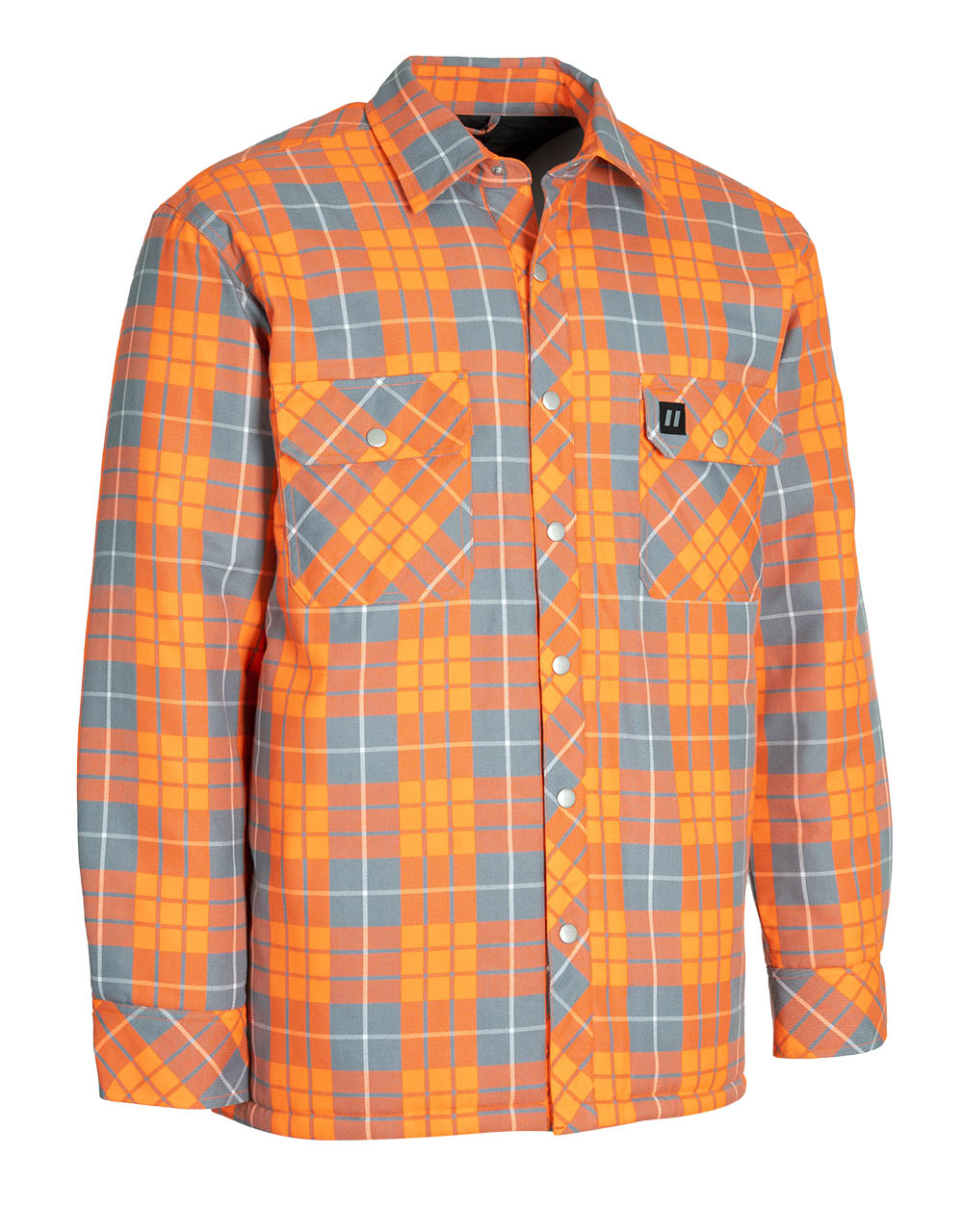 Forcefield Hi Vis Orange Plaid Quilt-Lined Flannel Shirt Jacket, XL Forcefield Hi Vis Orange Plaid Quilt-Lined Flannel Shirt Jacket, XL