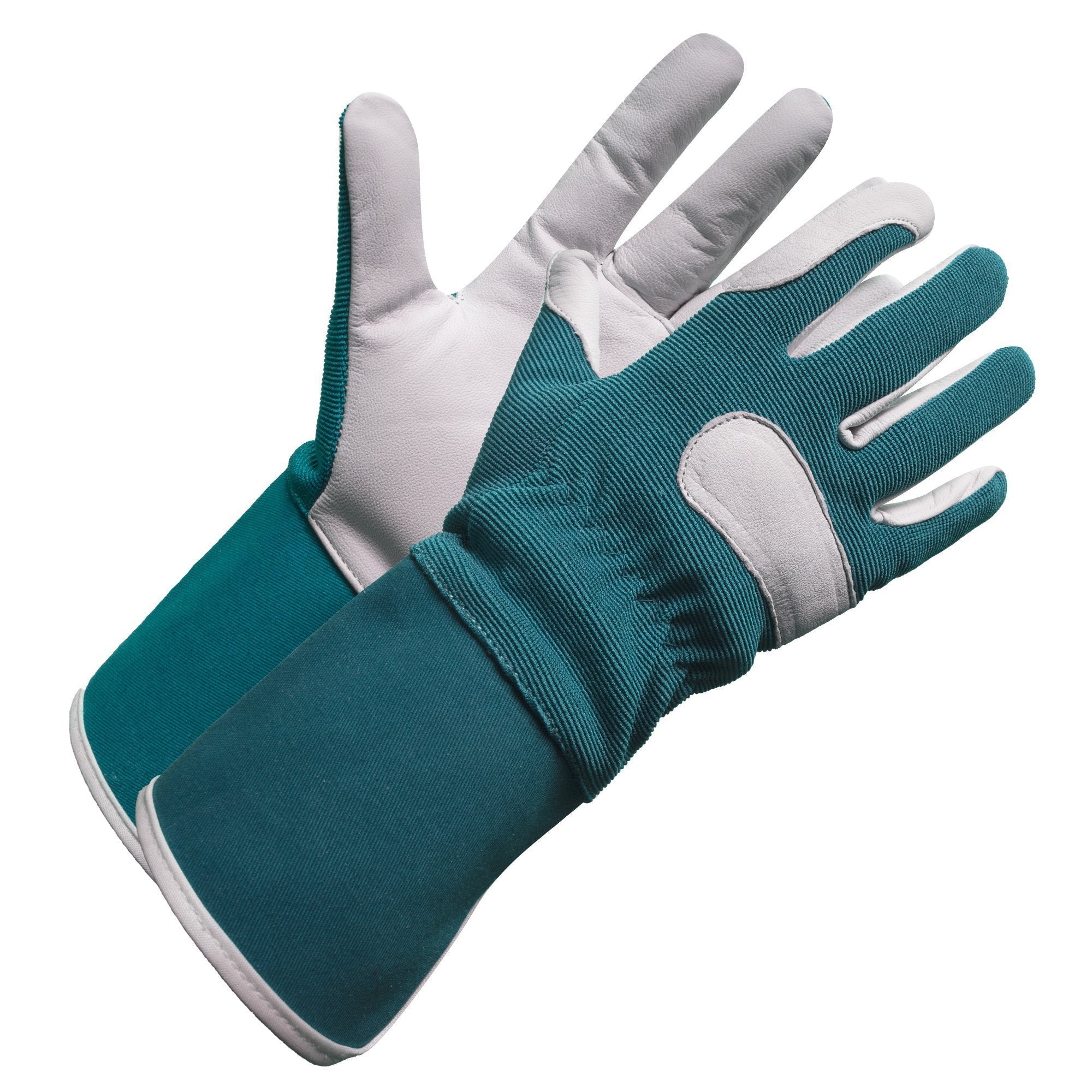 fztey gardening gloves Forcefield Fieldwork Ladies Garden Gloves Leather Precision Fit, Teal / XS/S