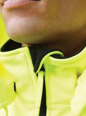 Hi Vis Safety Softshell Water Resistant Jacket - Hi Vis Safety