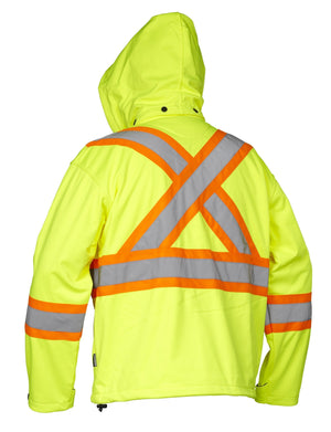 Hi Vis Safety Softshell Water Resistant Jacket - Hi Vis Safety