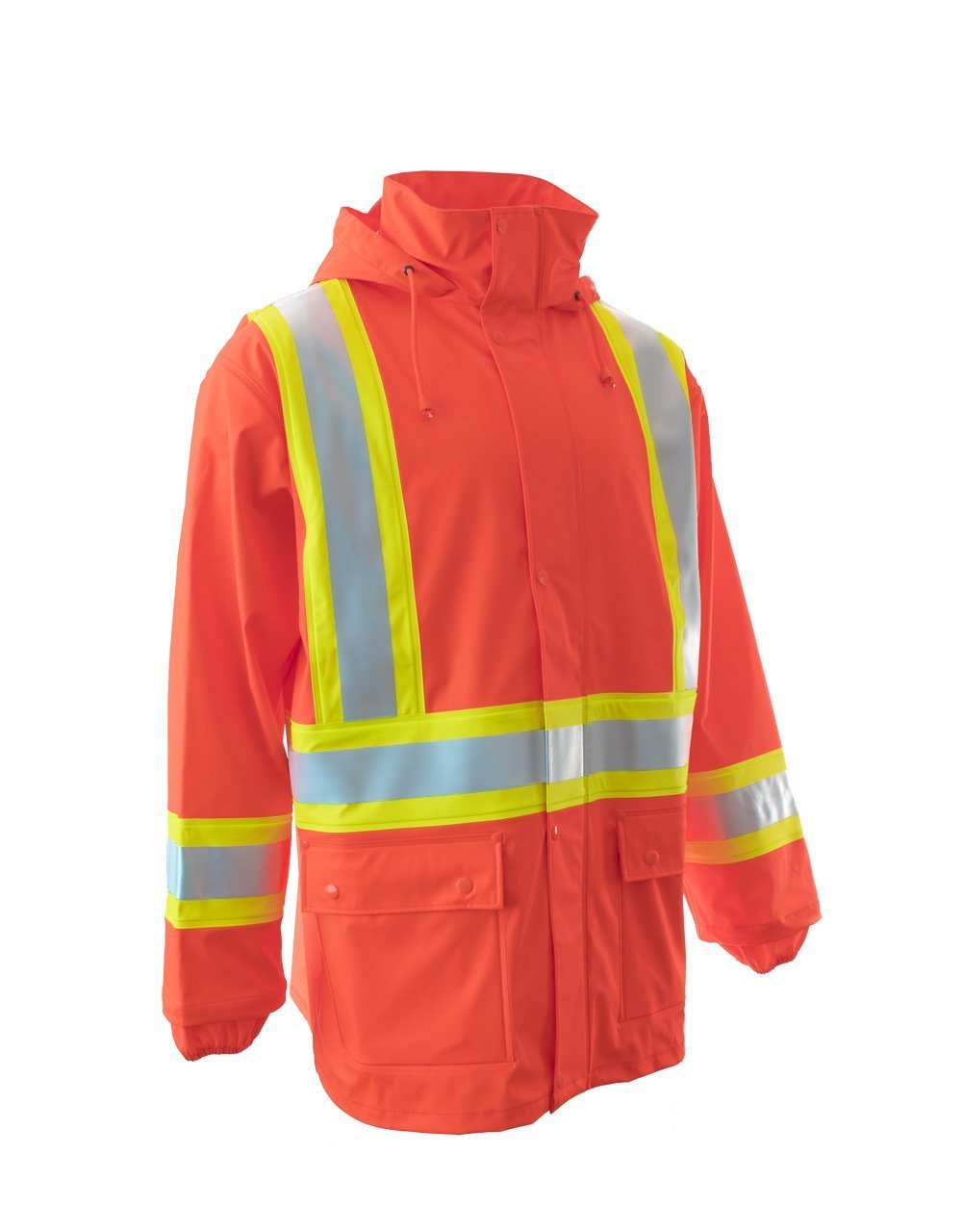 fire retardant rain gear Forcefield High Visibility Fire Resistant Rain Jacket, Orange / M