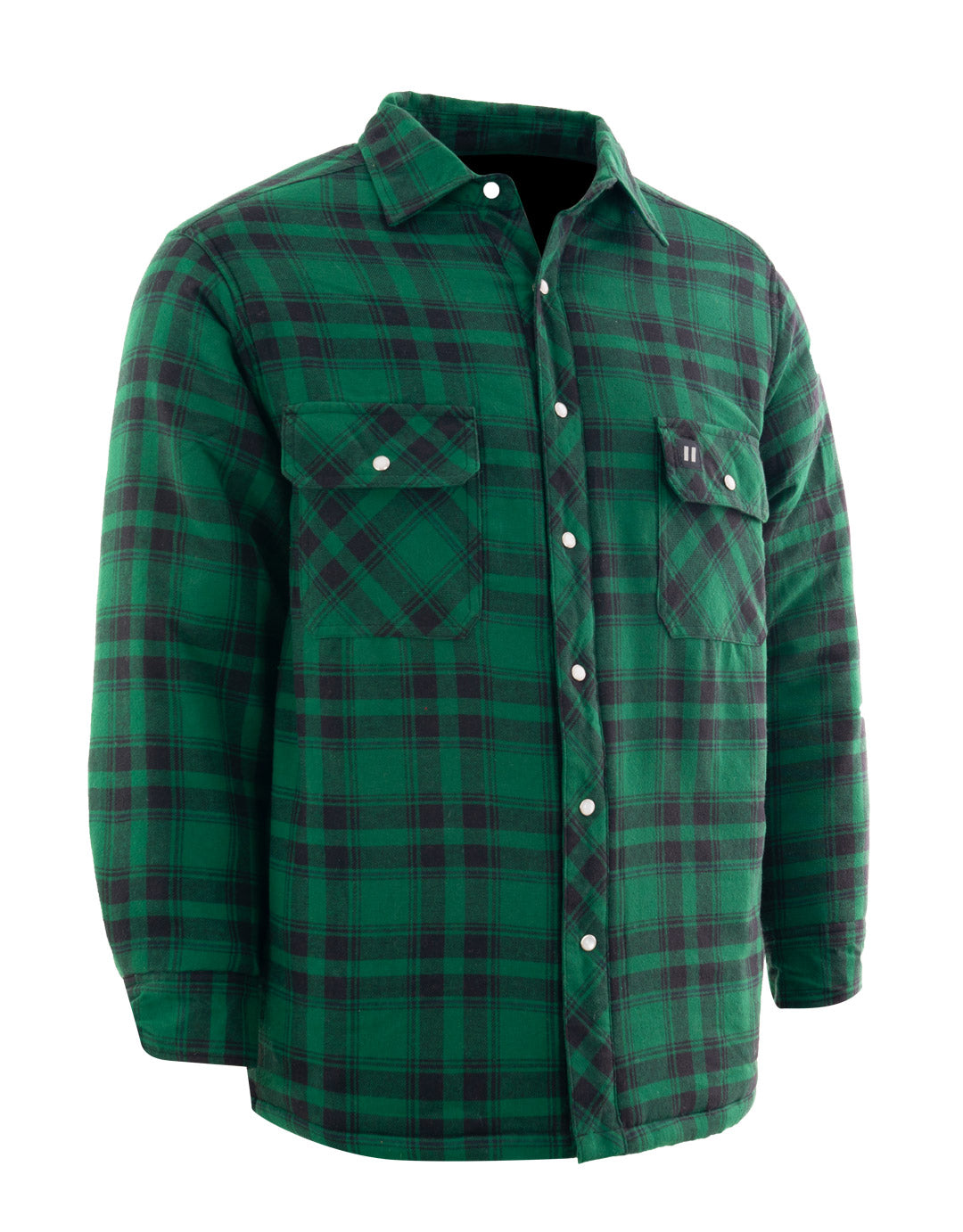 Forcefield Green Plaid Quilt-Lined Flannel Shirt Jacket – Hi Vis