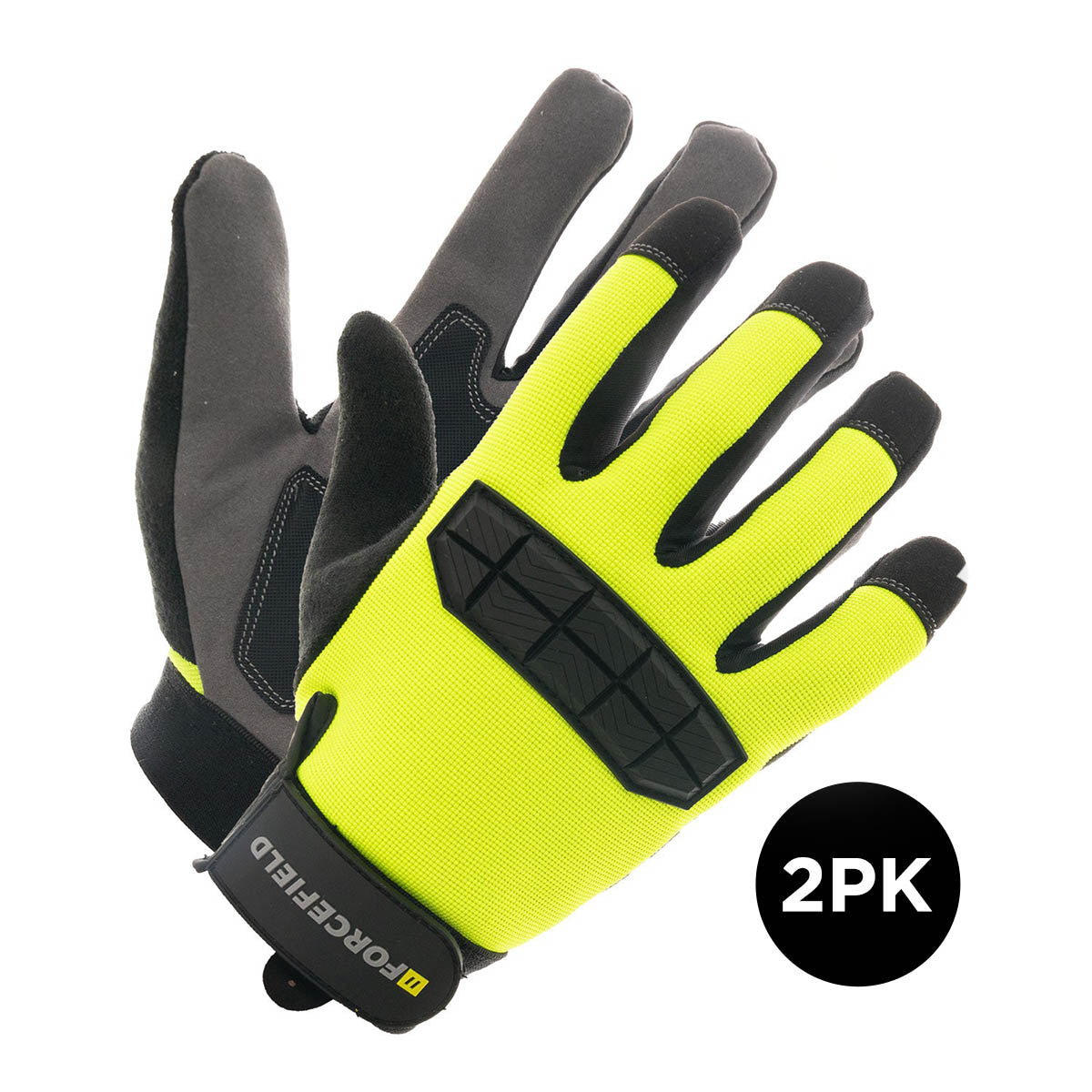 Forcefield Hi Vis Precision Fit Mechanics Glove - 2 Pack