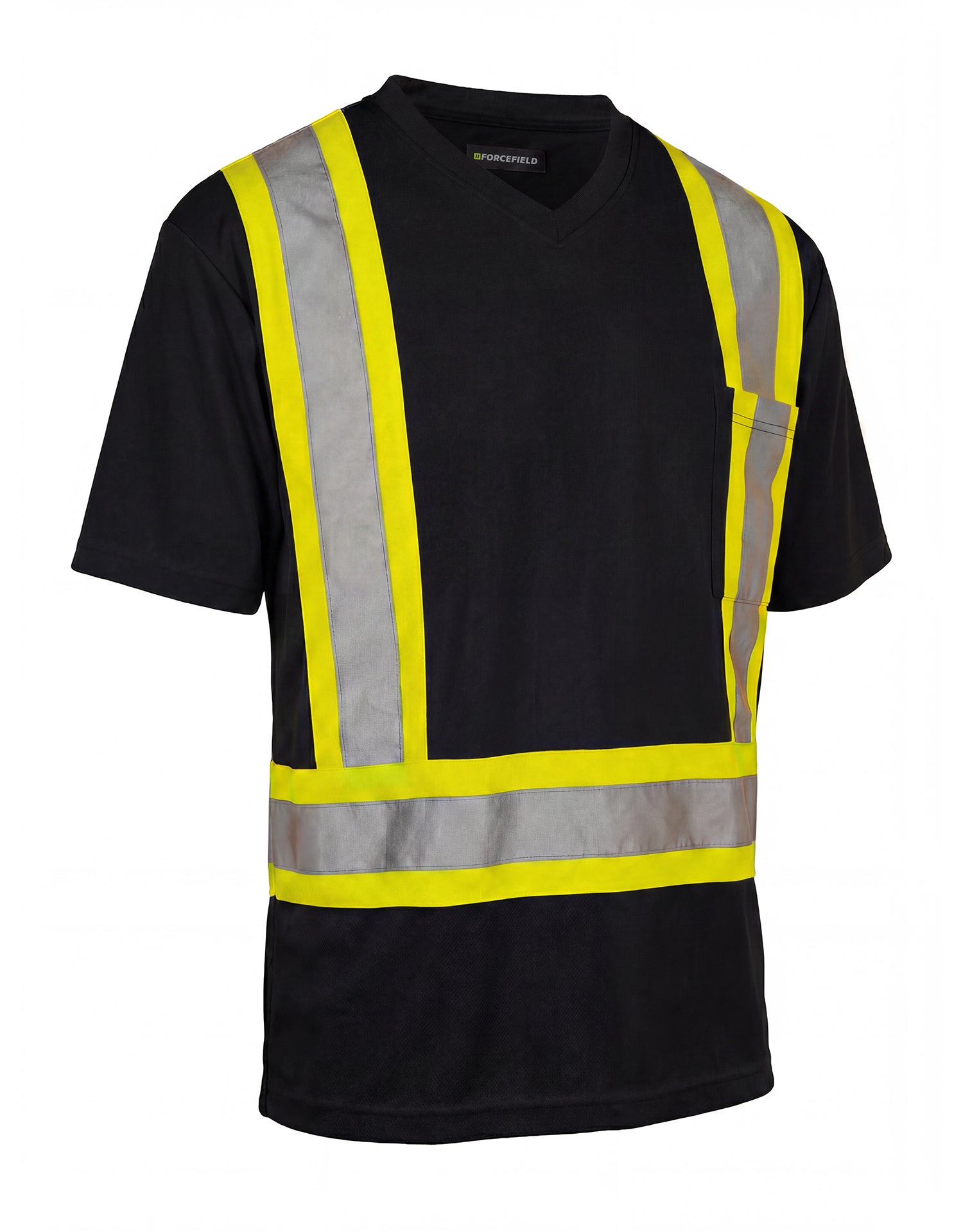 Forcefield Hi Vis V-Neck Short Sleeve Safety Tee Shirt – Hi Vis