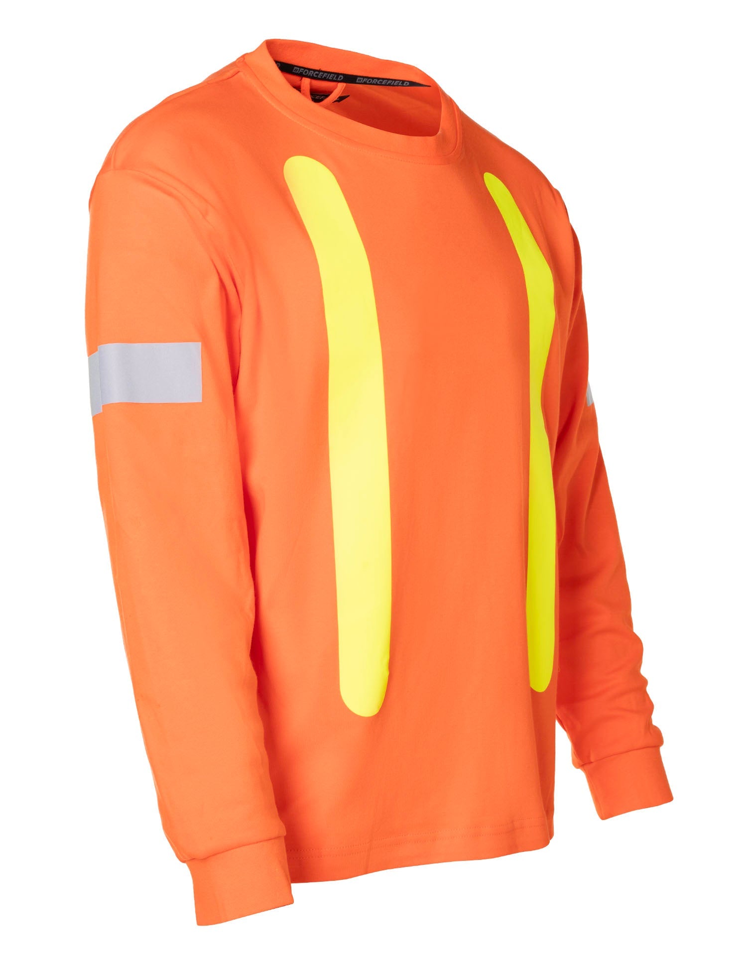 Forcefield Retro Safety Cotton Long Sleeve Tee With Reflective Arm Striping