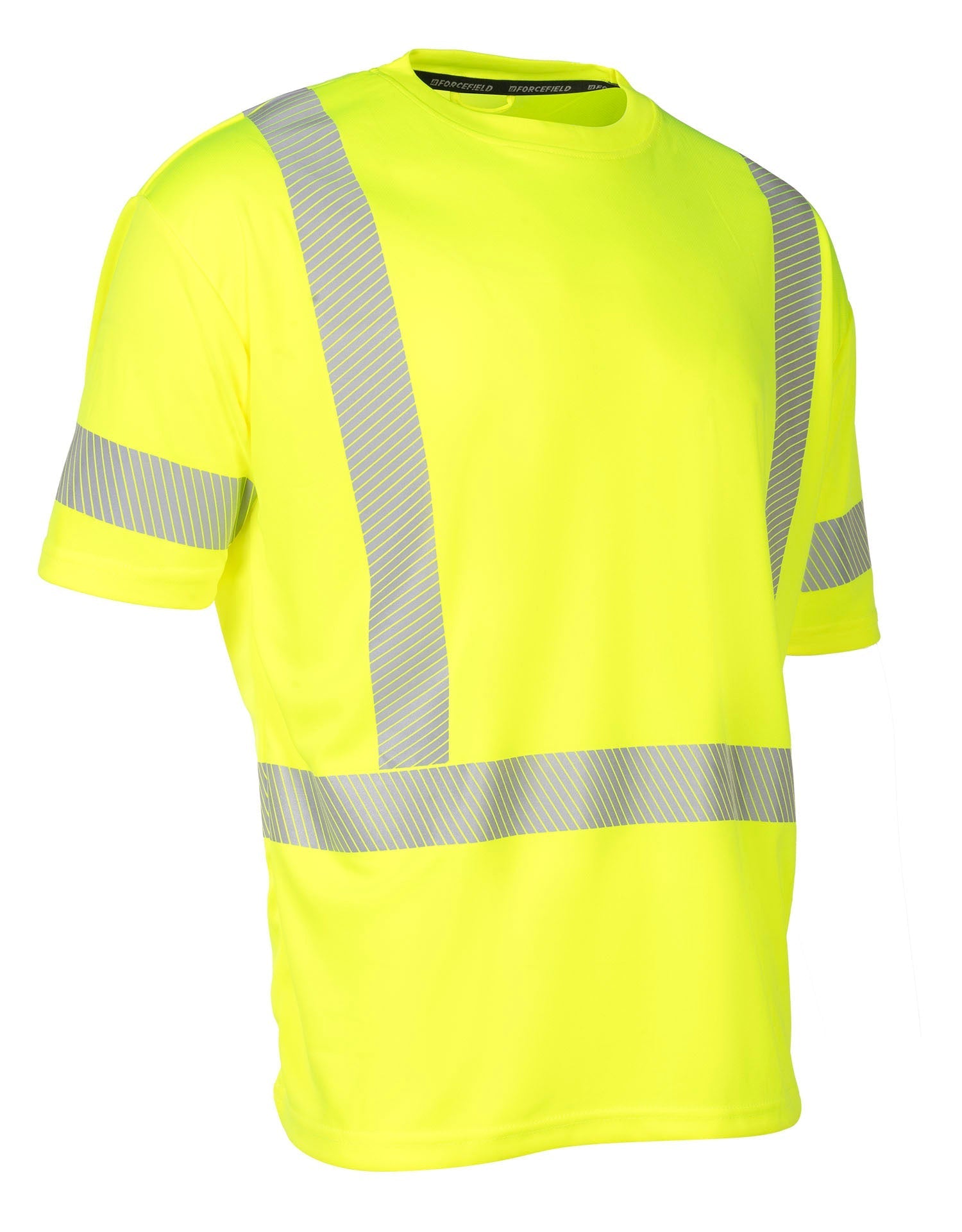 Forcefield Hi Vis Lime Crew Neck Short Sleeve Ultrasoft Technical Tee