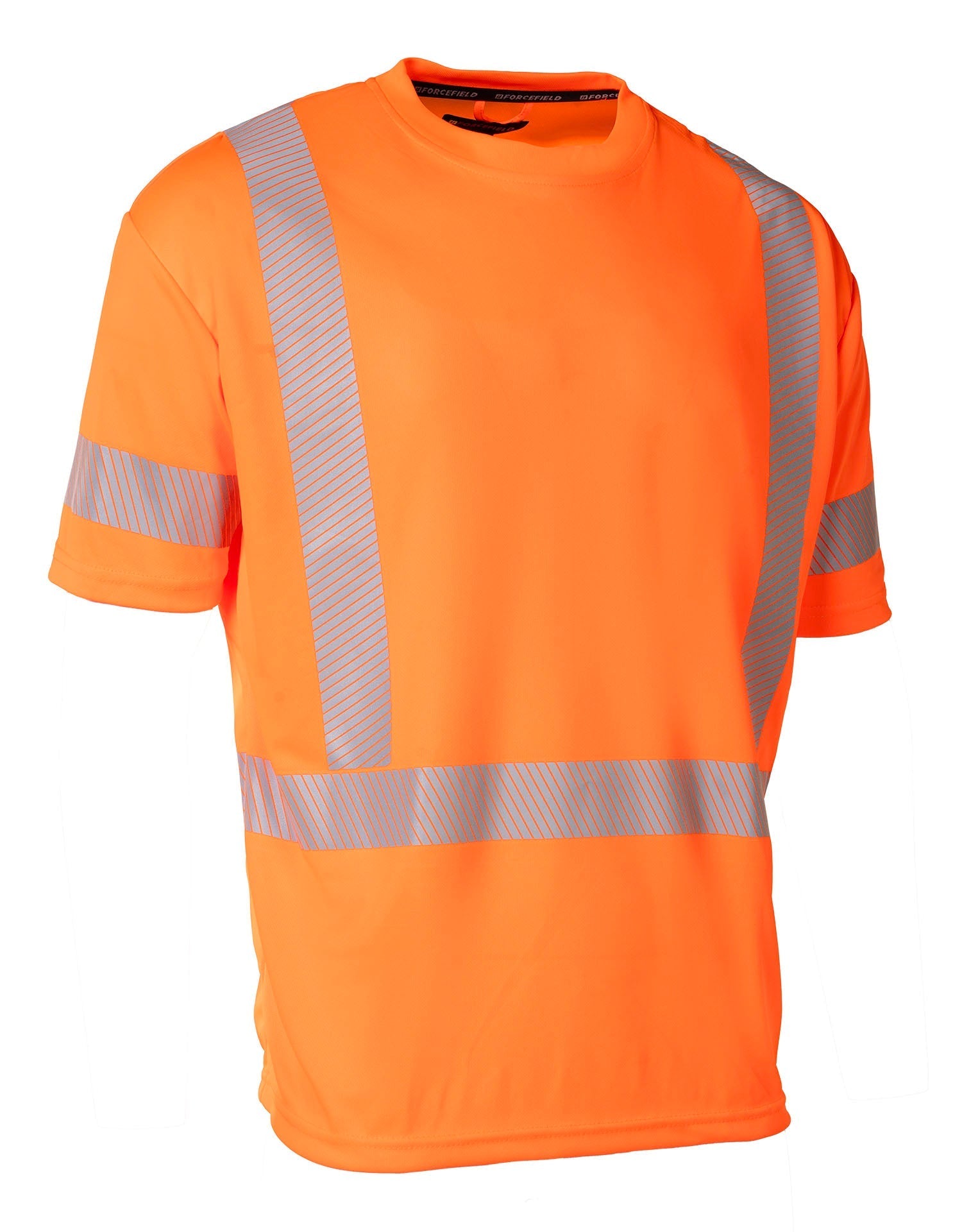 Forcefield Hi Vis Orange Crew Neck Short Sleeve Ultrasoft Technical Tee