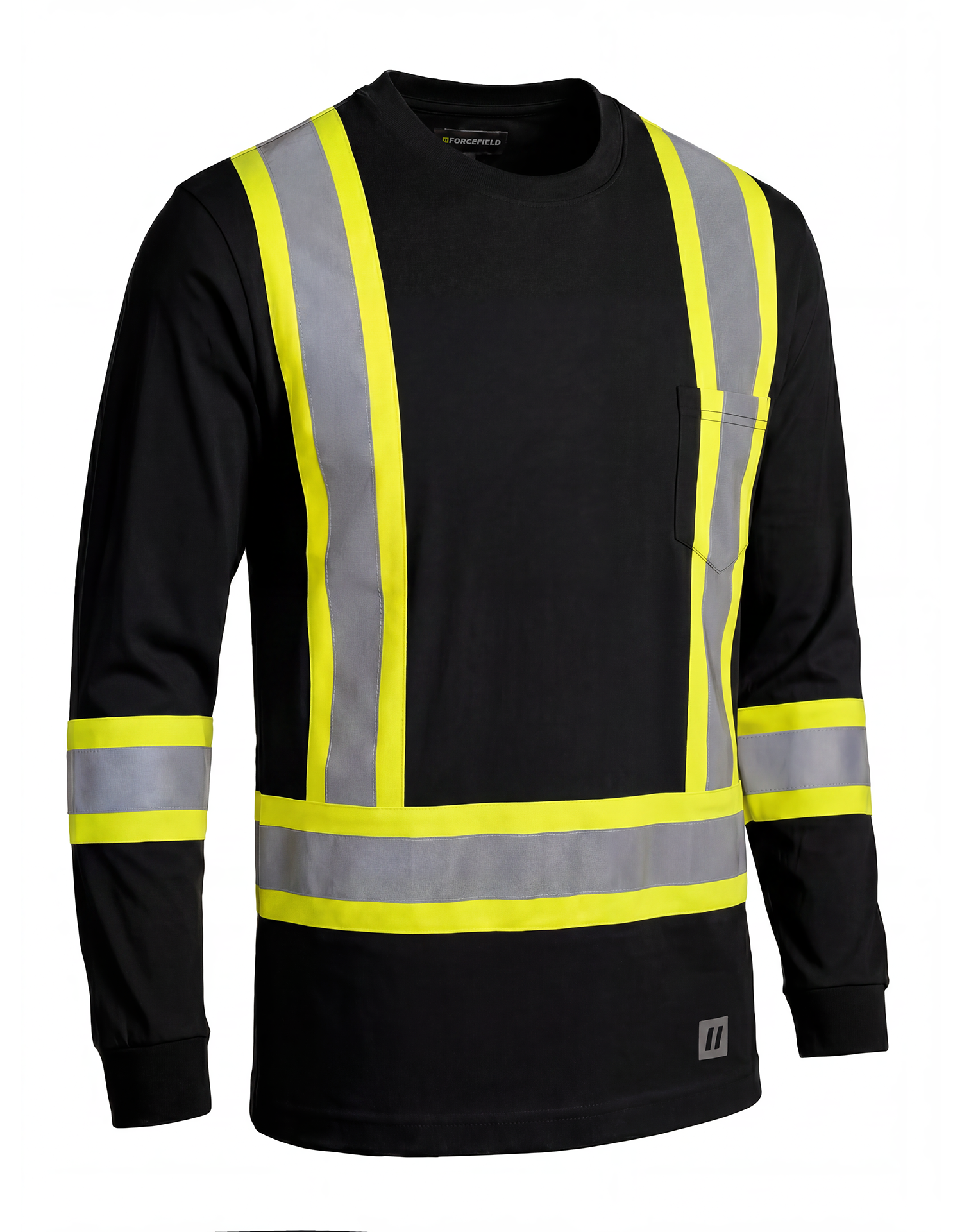 Ultracool Black Poly/Cotton Crewneck Long Sleeve Safety T-Shirt