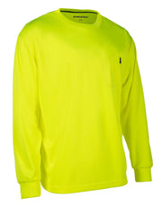 Hi-Vis Antimicrobial Long Sleeve Crew Neck Shirt with UV Protection and Mosquito Guard