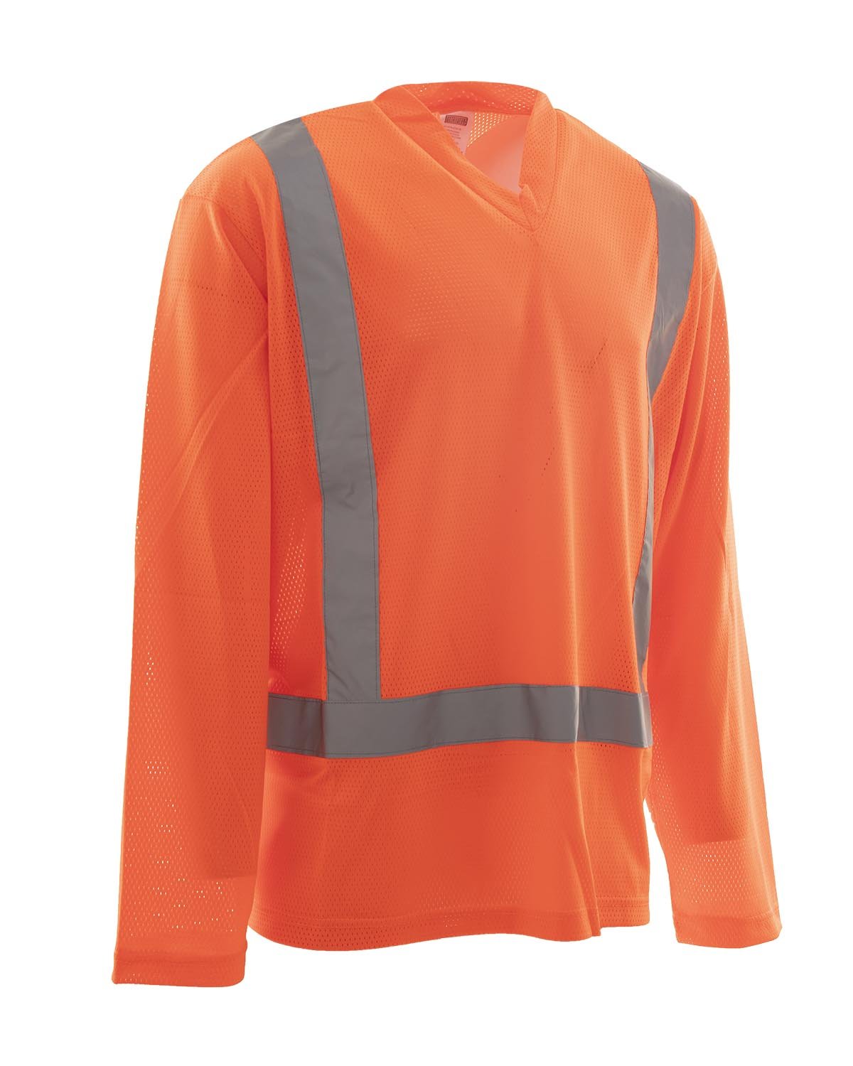 Forcefield Orange Poly Mesh Long Sleeve V-neck T-shirt - 3XL