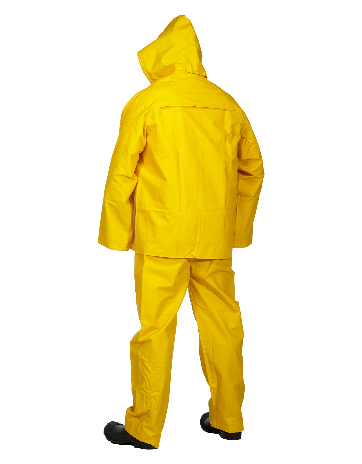 3-Piece Yellow PVC Rainsuit with Fire Resistant Coating