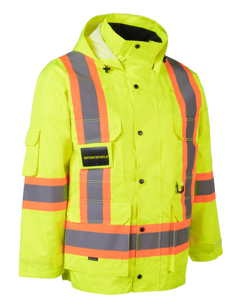 FABLICE 防水イエロージャケット Forcefield 7-in-1 Hi Vis Safety Parka (All Lime) – Hi Vis Safety US