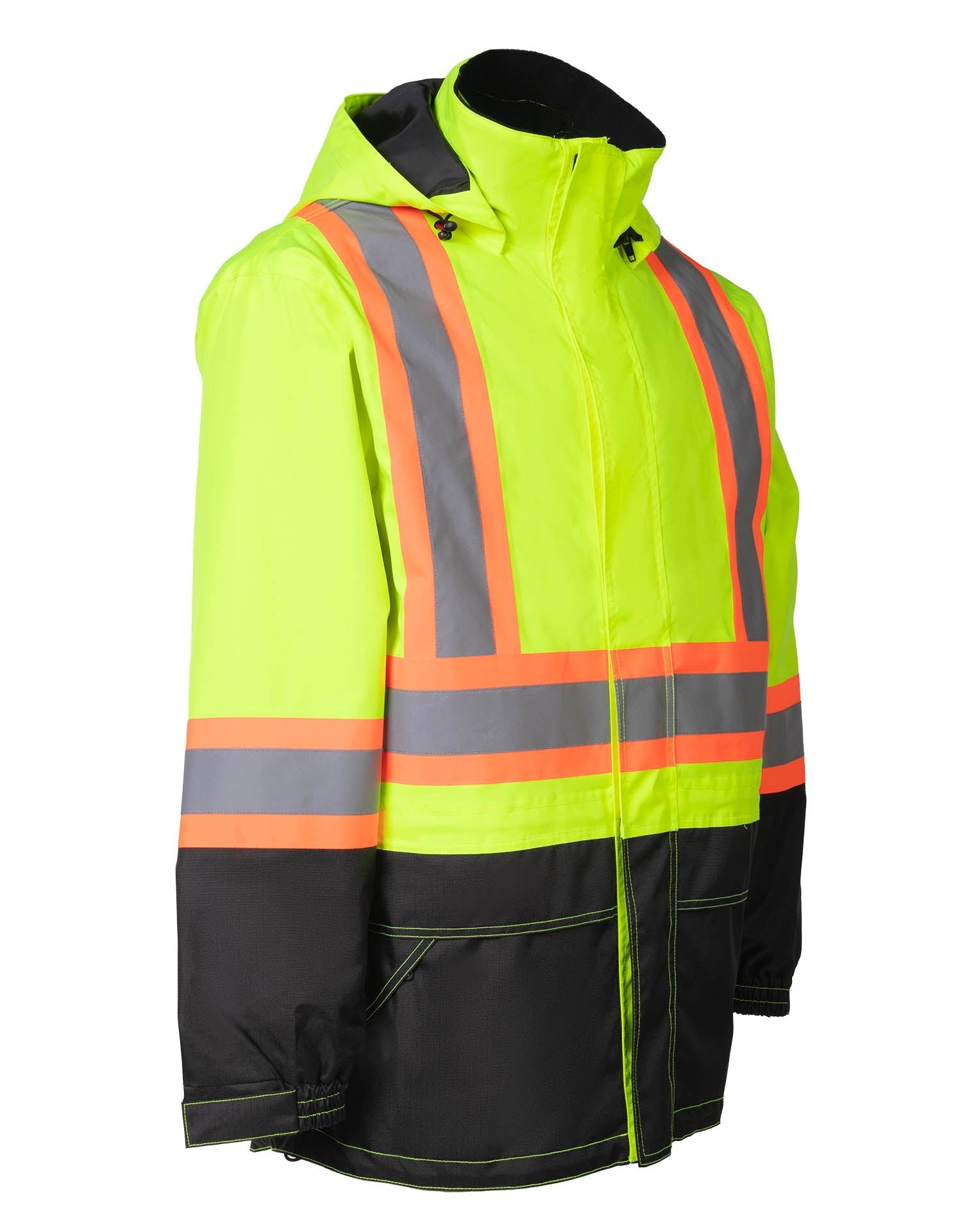 Forcefield Lime "Torngat" Premium Ripstop 4-in-1 Hi-Vis Safety Parka
