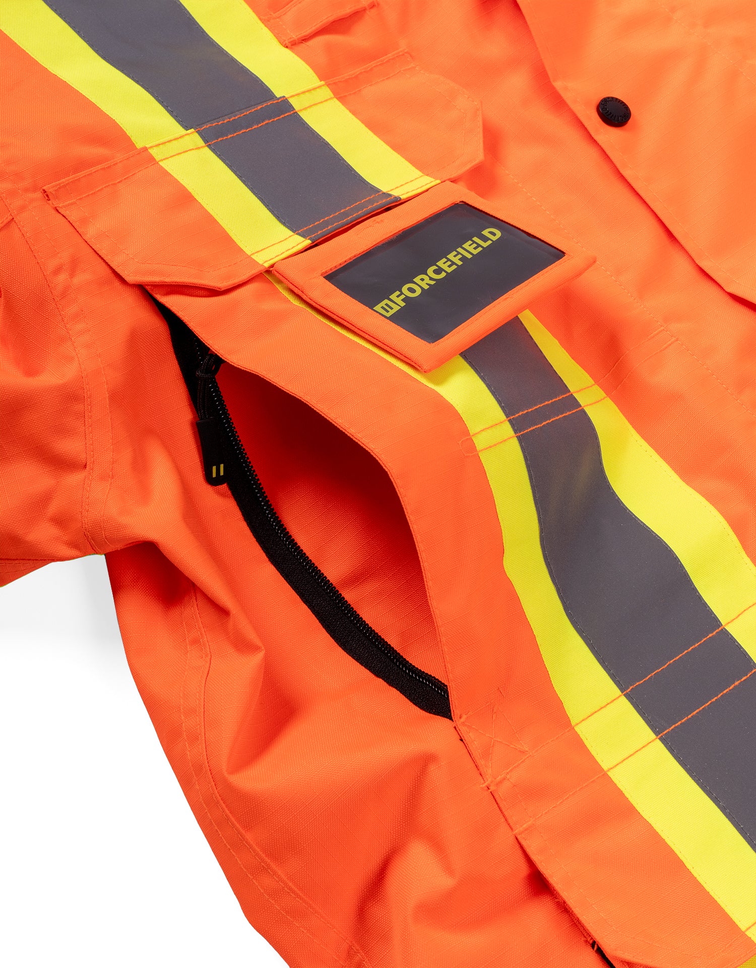 Forcefield 3-in-1 Hi Vis Winter Safety Parka with Removable Black Nylon Puff Jacket