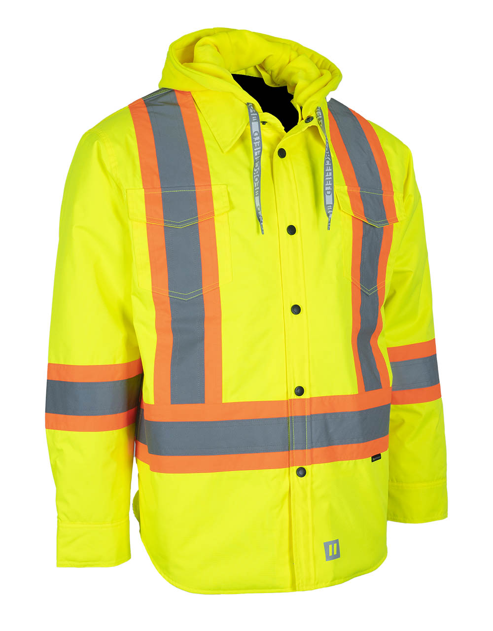 Forcefield Hi-Vis Hoodie Shacket With Detachable Hood