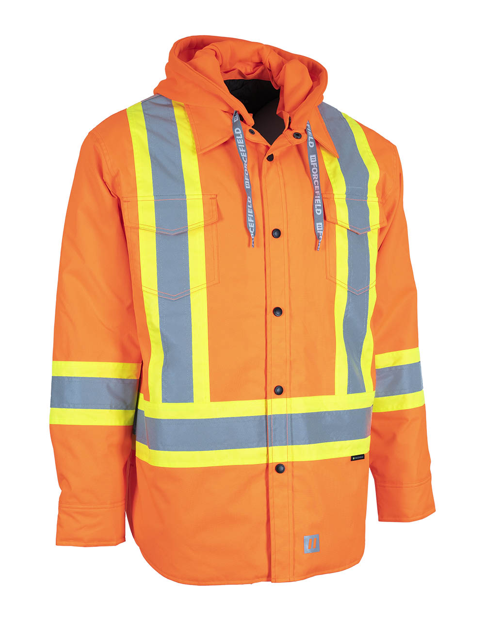 Forcefield Hi-Vis Hoodie Shacket With Detachable Hood