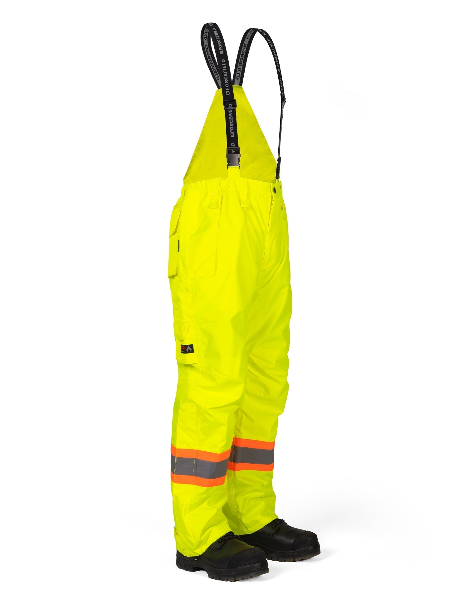 Forcefield Hi-Vis Lime Flame-Resistant (FR) Ripstop Light Weight Bib Pants