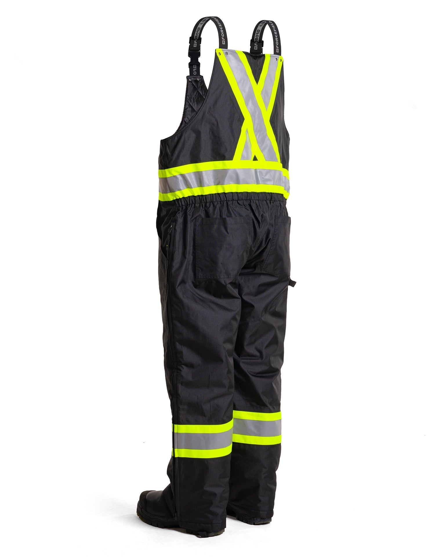 thumbnail interactive-video image 1 of Forcefield® Hi-Vis Flame-Resistant  FR  Ripstop Heavy Weight Lined Bib Pants Fr835 Mx Bk 1 of 10