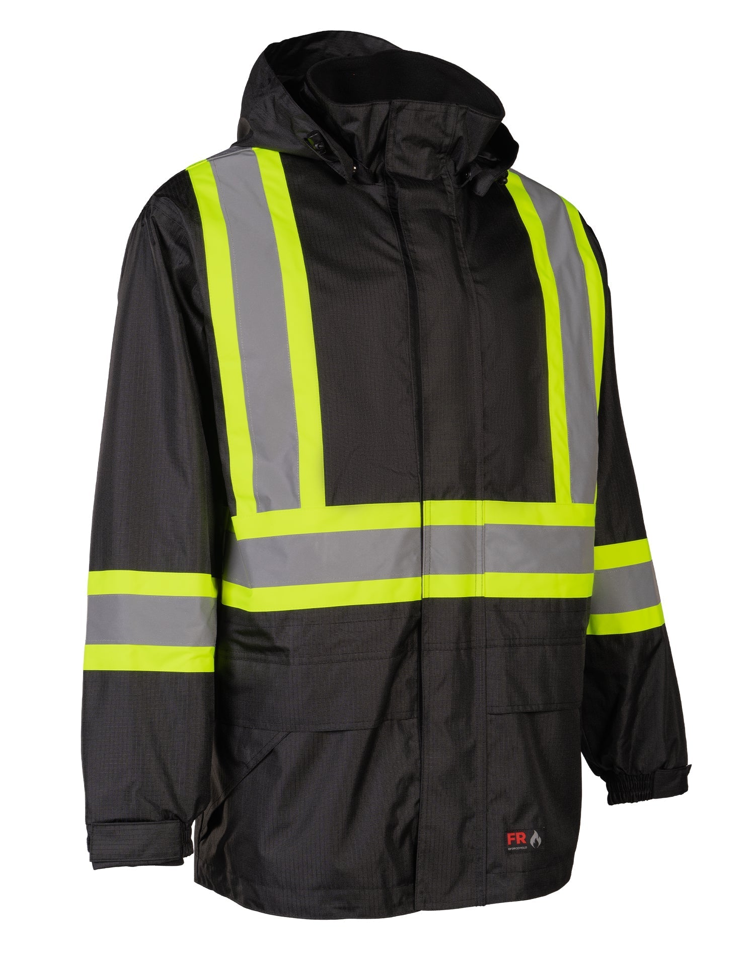 Forcefield Hi-Vis Black Flame-Resistant (FR) Ripstop Light Weight Jacket