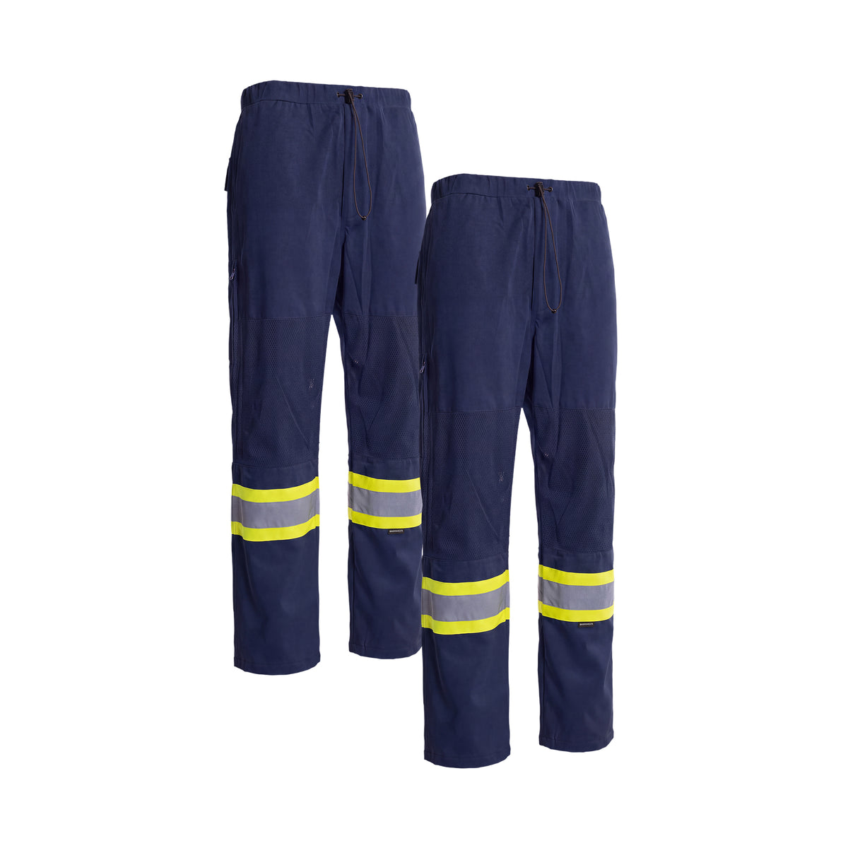 Forcefield Hi Vis Navy Safety Tricot Traffic Pants with Vented Legs and Elastic Waist (Multi-Pack)