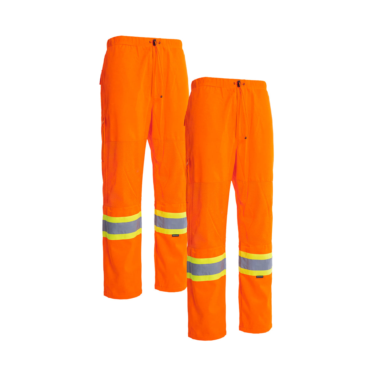 Forcefield Hi Vis Orange Safety Tricot Traffic Pants with Vented Legs and Elastic Waist (Multi-Pack)