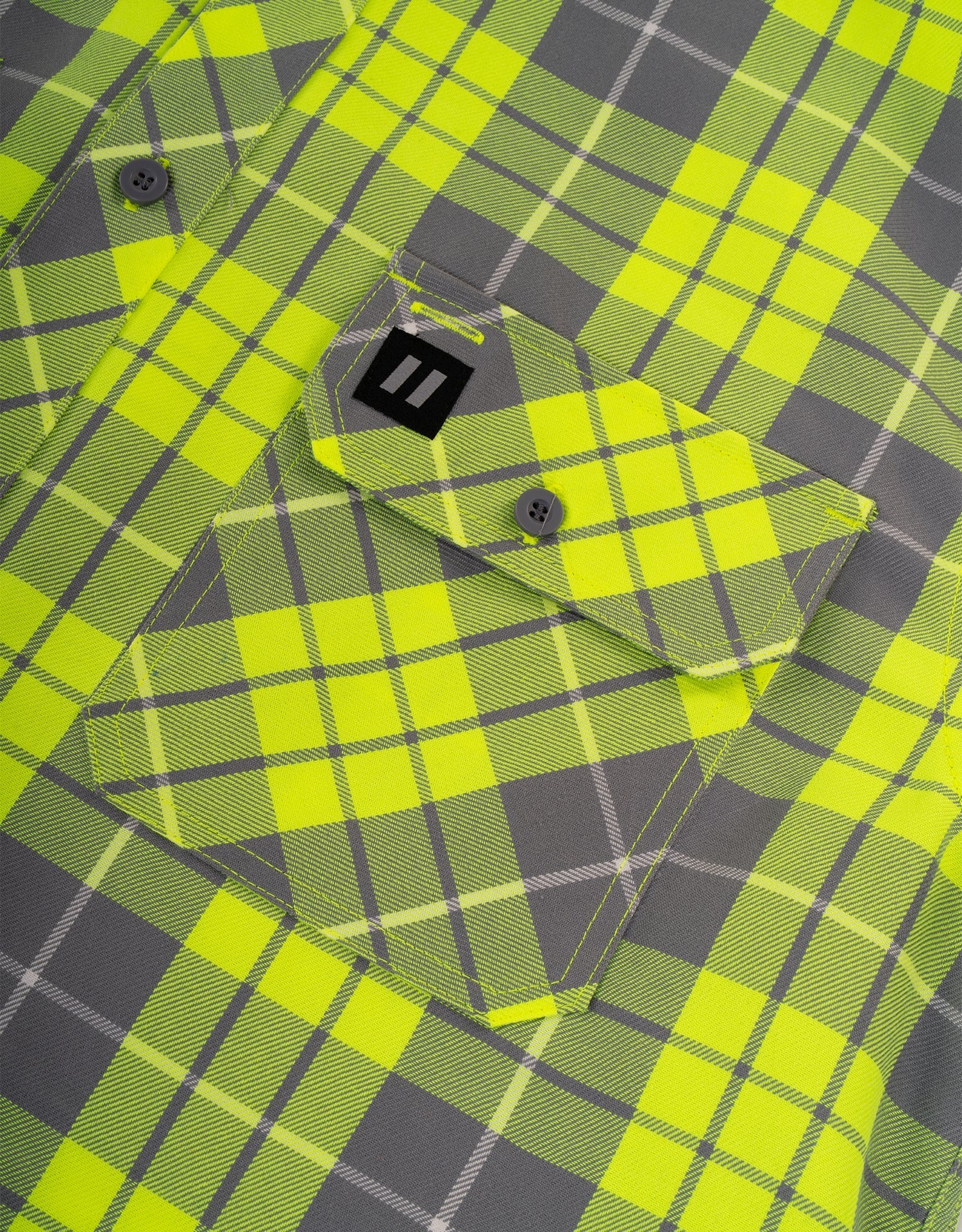 Hi Vis Plaid Button-Down Unlined Flannel Shirt