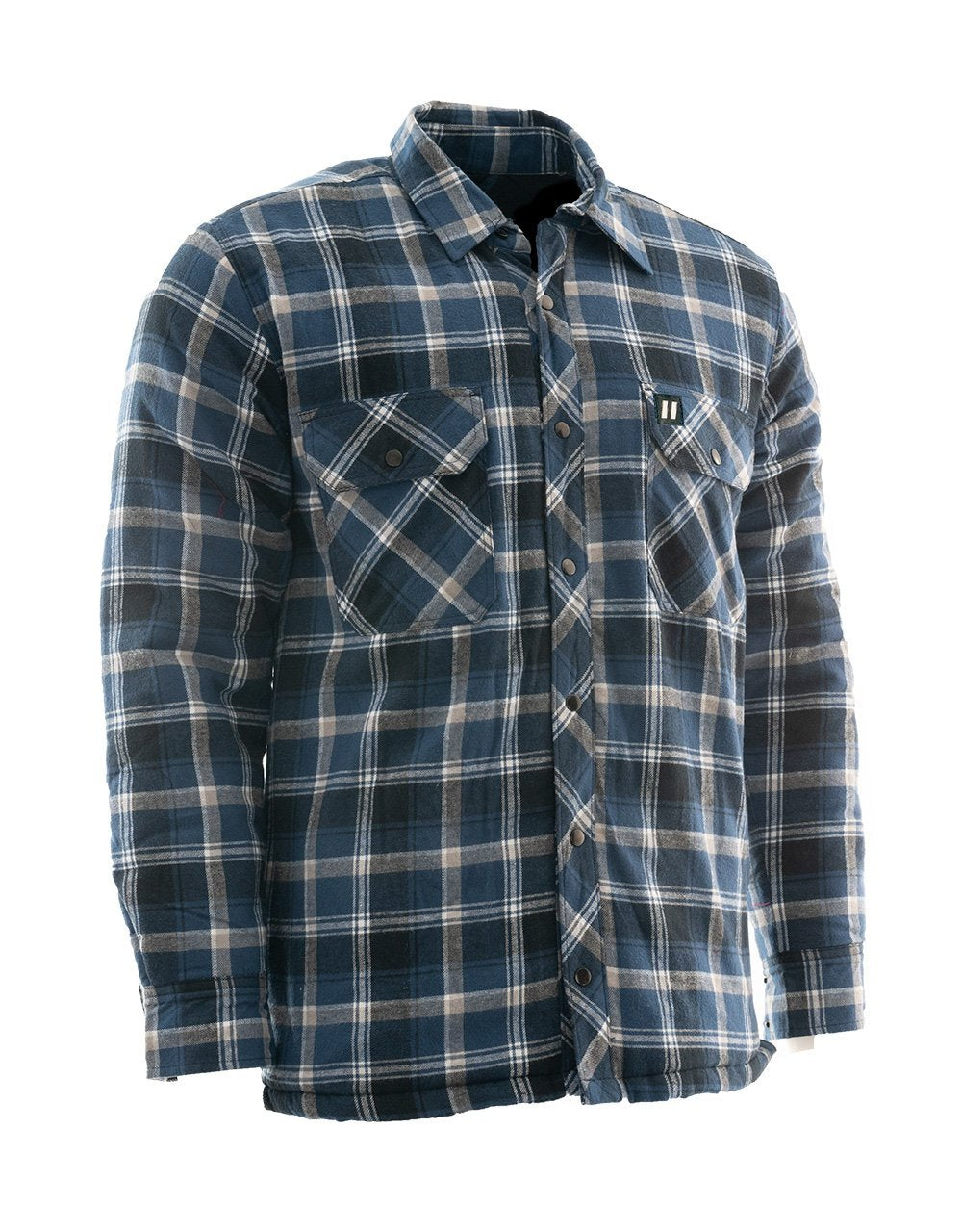 Forcefield Blue Plaid Quilt-Lined Flannel Shirt Jacket