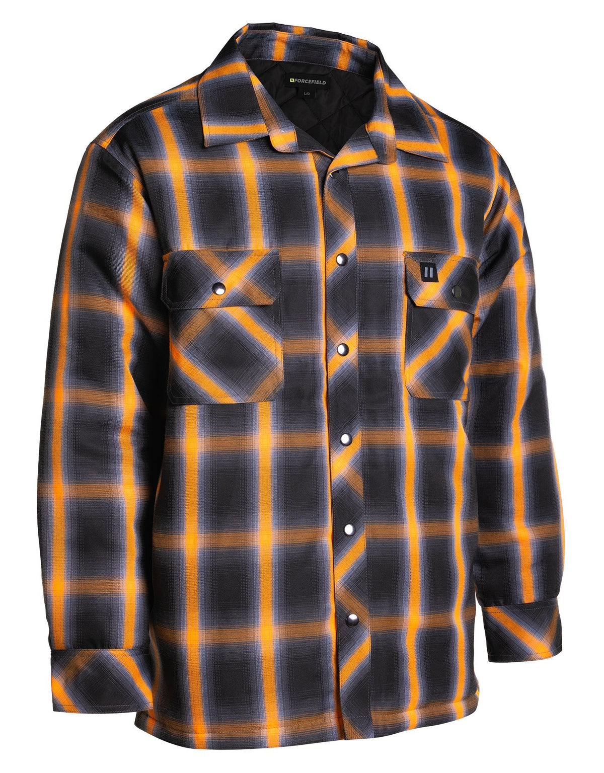 Forcefield Orange Ombre Plaid Quilt-lined Shirt Jacket
