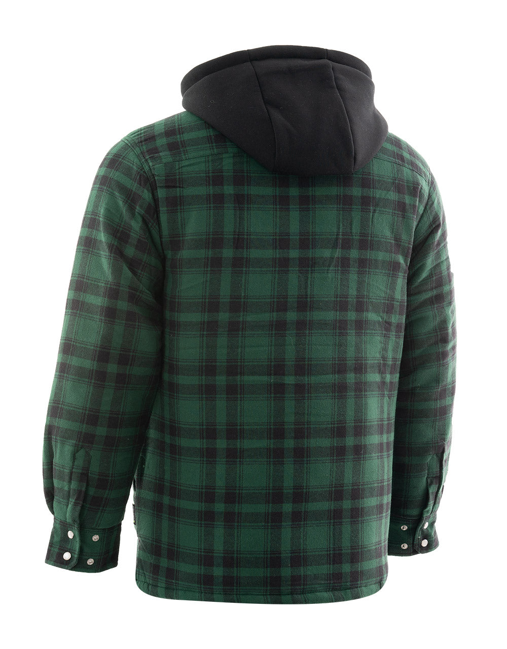Forcefield Green Plaid Plaid Quilt-Lined Flannel Shirt Jacket