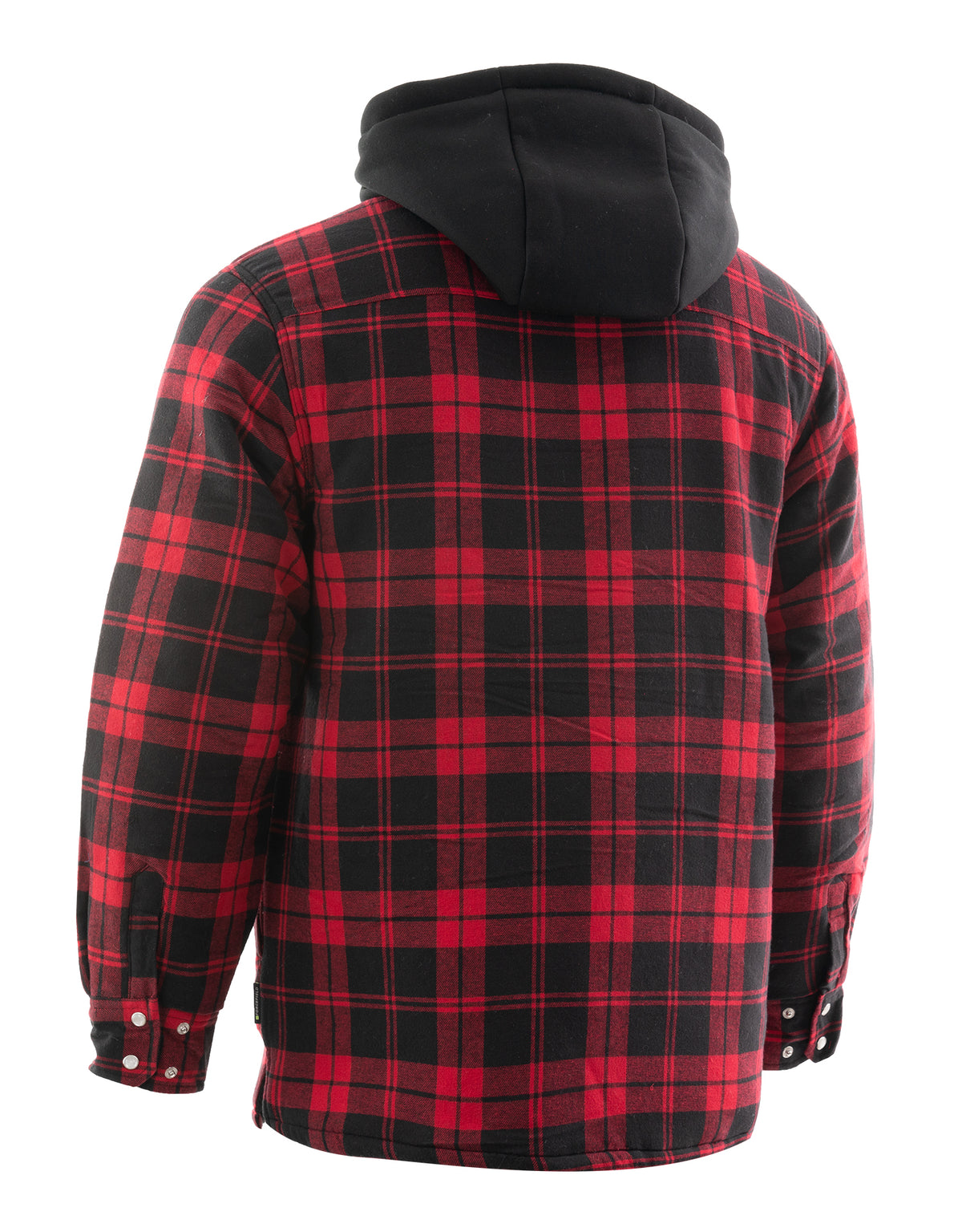 Forcefield Red Hooded Plaid Quilt-Lined Flannel Shirt Jacket