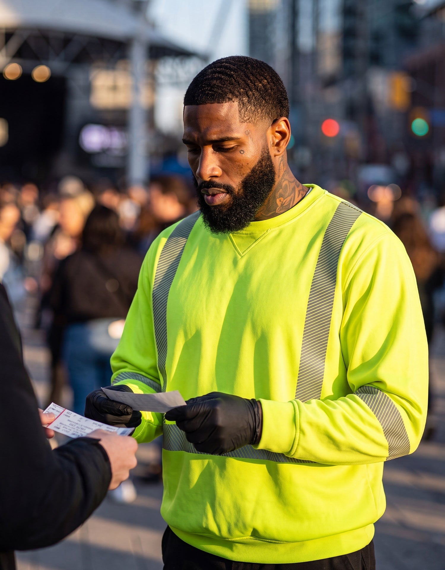 Forcefield Hi-Vis Crew Neck Sweatshirt with Segmented Tape