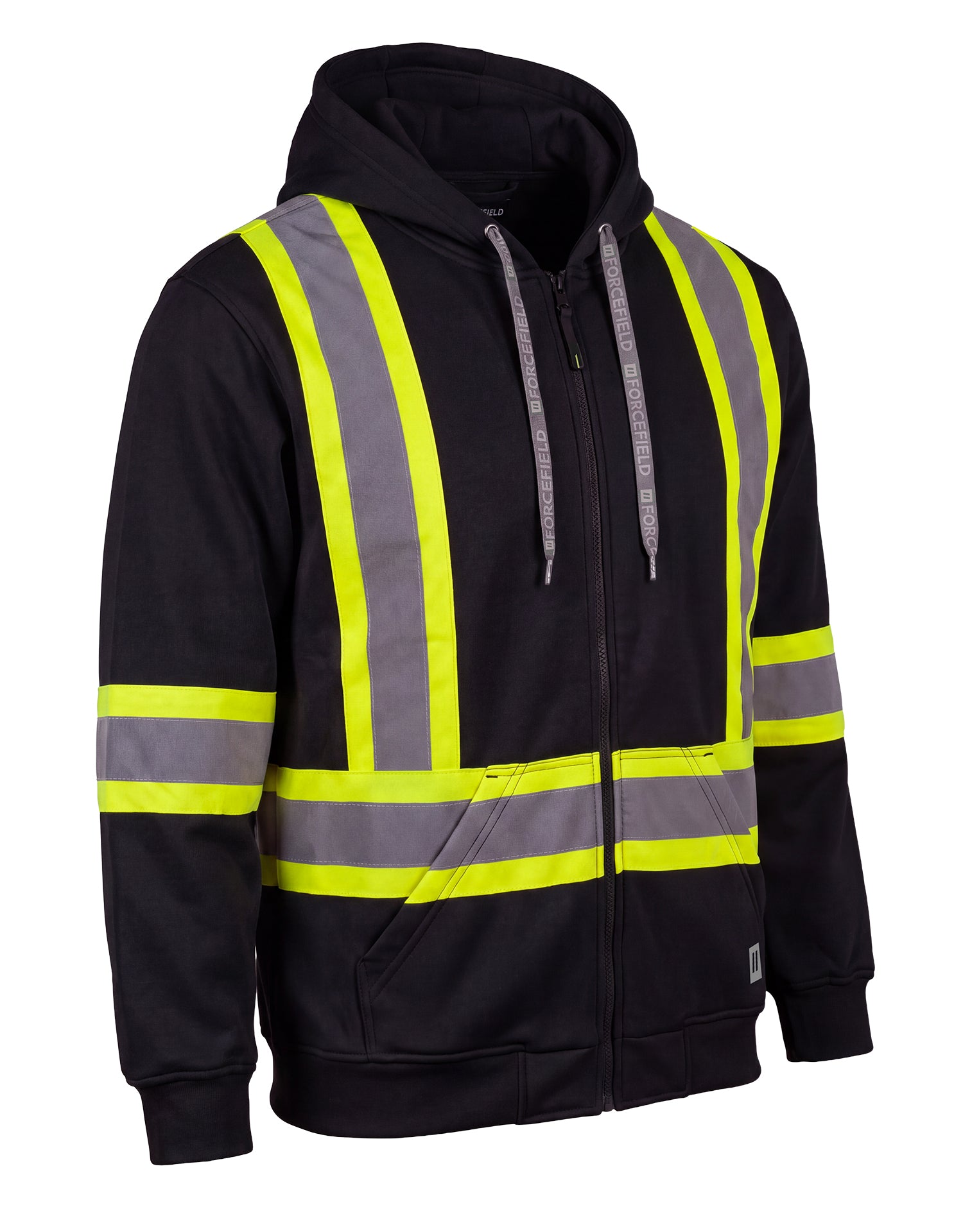 Forcefield Deluxe Hi Vis Safety Hoodie, Attached Hood