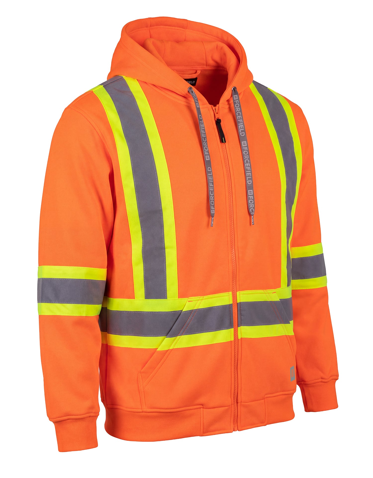 Forcefield Deluxe Hi Vis Safety Hoodie, Attached Hood