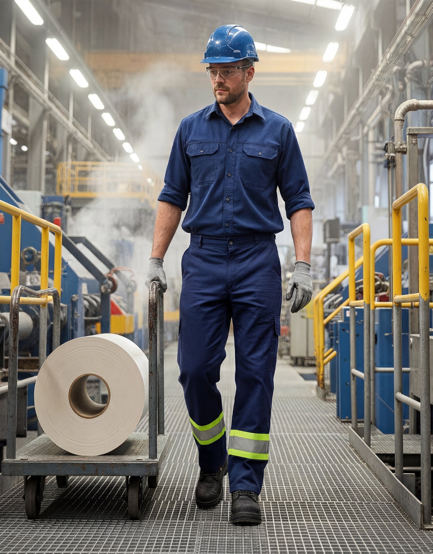 Forcefield Hi-Vis Navy Safety Cargo Work Pants