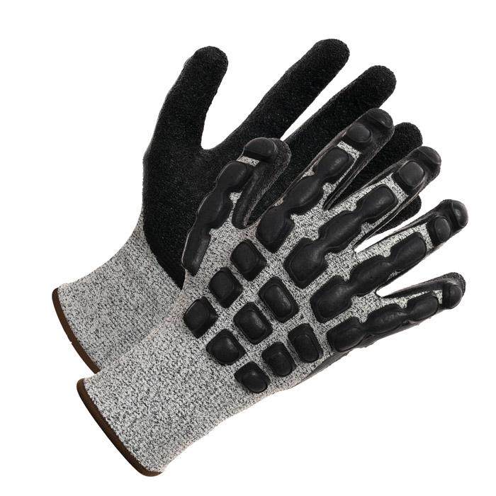 Backhand, Cut Resistant Gloves HPPE Composite Liner with Wrinkle Latex Coating.