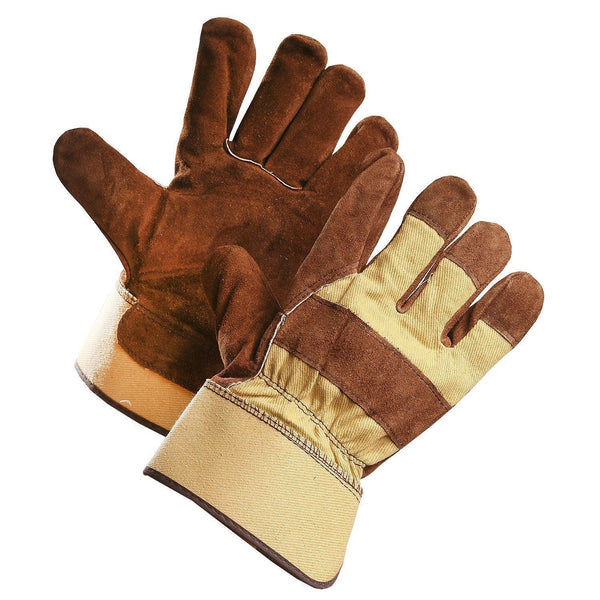 Forcefield Brown Split Leather Work Glove with Removable Fleece
