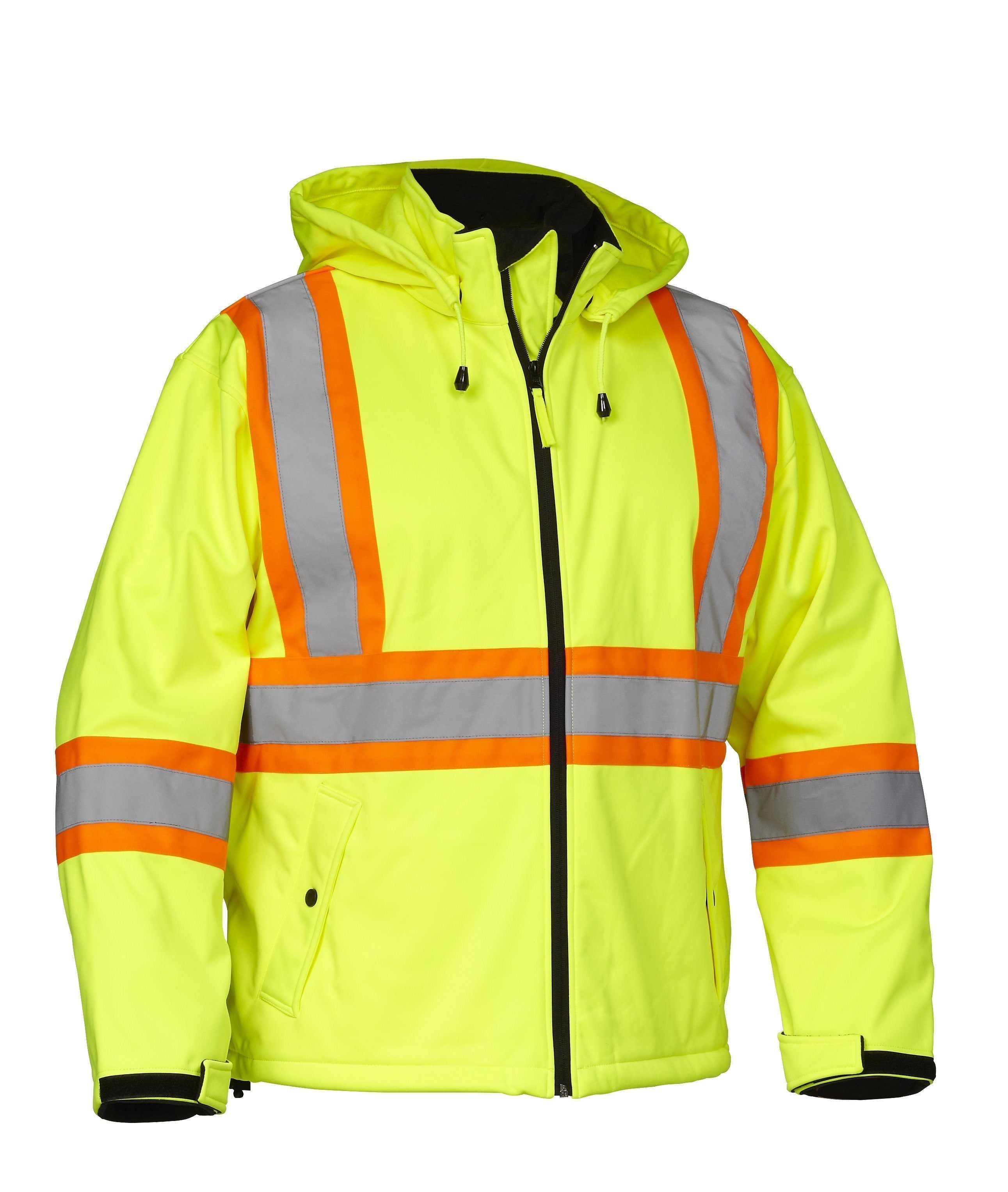 Hi Vis Safety Softshell Water Resistant Jacket - Hi Vis Safety