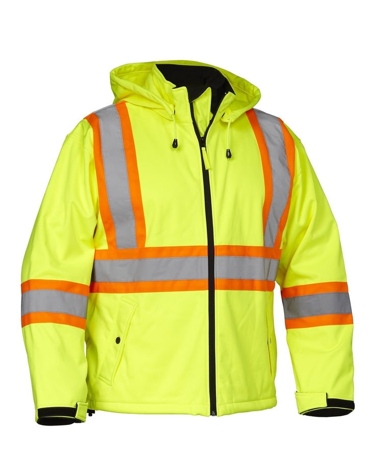 Hi Vis Safety Softshell Water Resistant Jacket - Hi Vis Safety