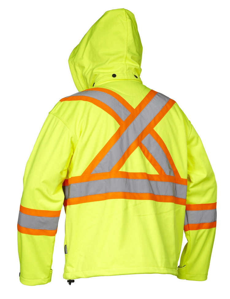 Hi Vis Safety Softshell Water Resistant Jacket - Hi Vis Safety