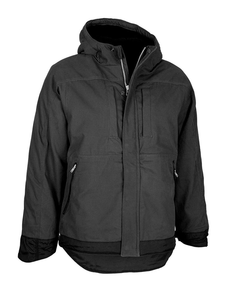 Forcefield Fooler Jacket with Fleece Hoodie, Chest Pockets, Snap Front  Closure, Black