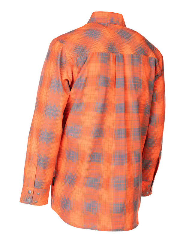Hi Vis Orange Shadow Plaid Unlined Flannel Shirt