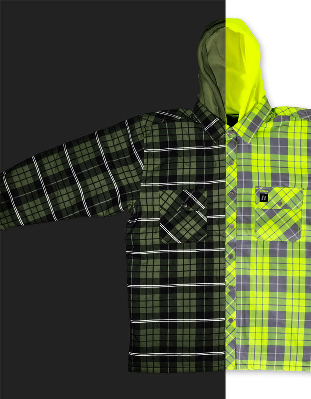 Women Lined Hooded Flannel Shirt Jacket Plaid Fleece Button Down Flannel  Jacket Hoodie Army Green S at  Women's Clothing store