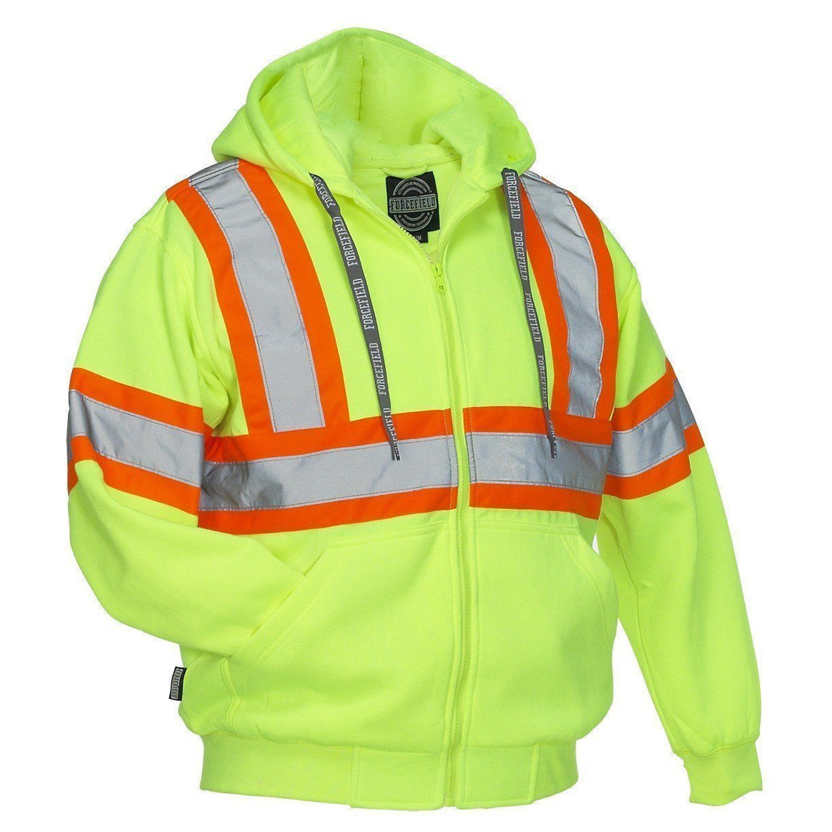 Deluxe Hi Vis Safety Hoodie, Attached Hood - Hi Vis Safety