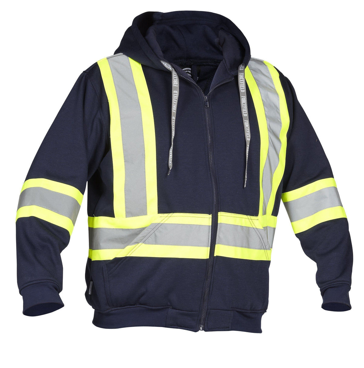 Deluxe Hi Vis Safety Hoodie, Attached Hood - Hi Vis Safety