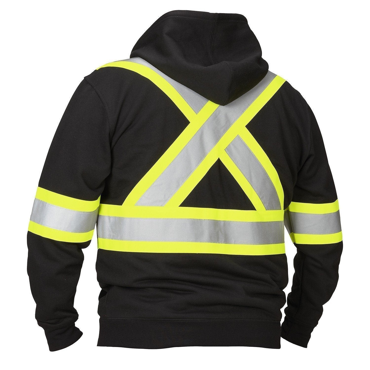 Deluxe Hi Vis Safety Hoodie, Attached Hood - Hi Vis Safety