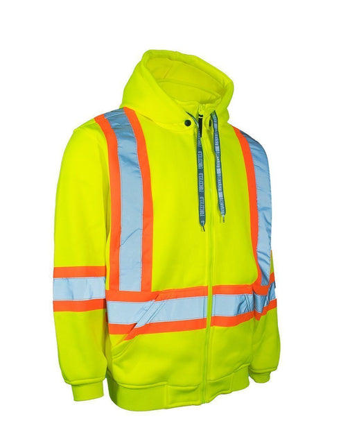 Deluxe Hi Vis Safety Hoodie, Detachable Hood