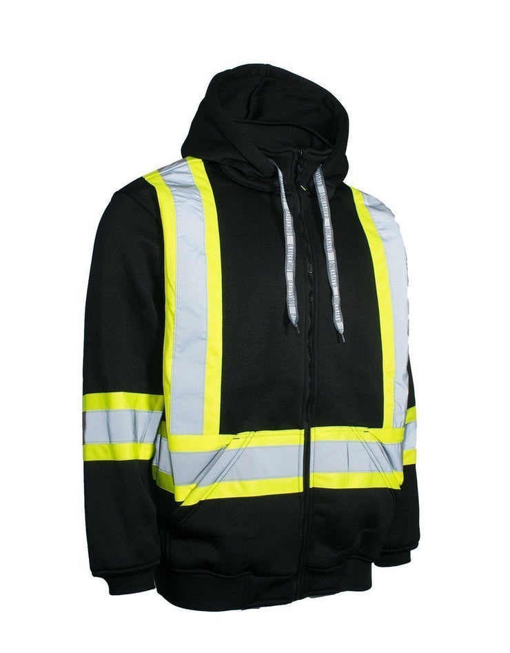  Reflective Apparel High Visibility Full Zip 2-Tone Safety  Sweatshirt - ANSI Class 3, Removable Hood - Lime/Black, Large: Clothing,  Shoes & Jewelry